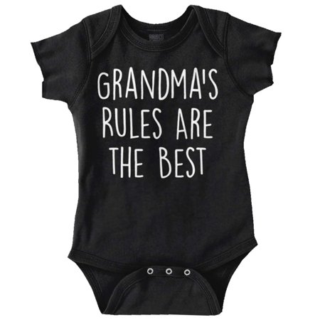 

Grandmas Rules Best Cute Grandchild Romper Boys or Girls Infant Baby Brisco Brands 18M