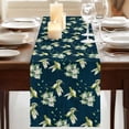 thumbnail image 3 of Table Runners 72 Inches Long Dress Scarves, Blue Summer Botanical Farmhouse Kitchen/Dining Table Runner, Coffee Tablerunners, Green Spring Floral Birds Farmhouse 13x72 Inch, 3 of 9