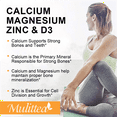 thumbnail image 5 of Mulittea Calcium Magnesium Zinc with Vitamin D3 Supplement, Strong Bones, Teeth & Heart, Easy to Swallow, 120 Capsules, 5 of 9