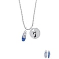 thumbnail image 2 of Delight Jewelry Silvertone 3-D Blue Running Shoe Silvertone Script Initial Disc - T - Charm Necklace, 20"+3", 2 of 4
