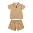 thumbnail image 2 of WELOIJEVBE Boys Summer Outfits Fashion Summer Active Short Sleeve Performance Tops and Shorts for Toddler Boy Boys Outfits size 2-3 Years, 2 of 9