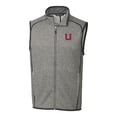 thumbnail image 2 of Men's Cutter & Buck Heather Gray Utah Utes Mainsail Sweater-Knit Big & Tall Full-Zip Vest, 2 of 3