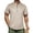 Coffee, variant on Men's Linen Blend Henley Shirt, Mandarin Collar Short Sleeve, Slim Fit for summer casual trip Black S