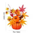 thumbnail image 6 of THOPBPRK 8.6" Halloween Decorations Artificial Pumpkins Decor with Fall Maple Leaves Autumn Tabletop Ornament Thanksgiving Dinner Table Centerpiece Indoor Home Accents, 1Pack D, 6 of 7