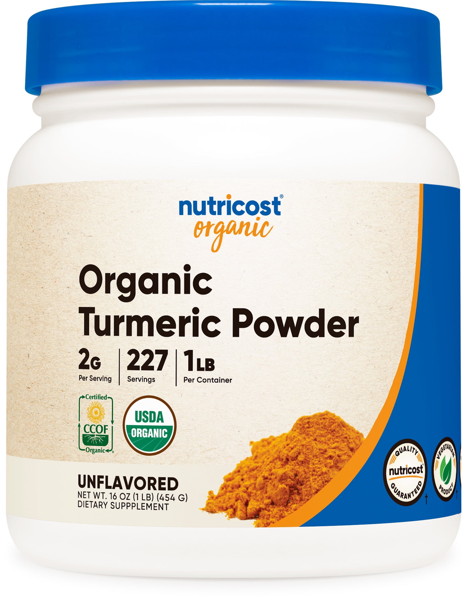Nutricost Organic Turmeric Powder 1 LB - Certified USDA Organic, Food Grade Herbal Supplement