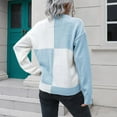 thumbnail image 4 of Womens Fall Fashion 2022! QLEICOM Sweaters for Women, Women's Clothing Design Checkerboard Plaid Sweater Women's Loose Autumn And Winter Long-sleeved Knitted Sweaters New On Clearance, 4 of 6
