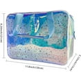 thumbnail image 2 of TPU Holographic Clear Star Large Cosmetic Bag and Travel Pouch with Handle,Durable TPU Material,Zipper Design-Ideal for Makeup,Travel Essentials (Holographic blue), 2 of 11
