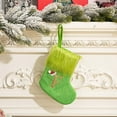 thumbnail image 4 of SLYNSHome Christmas Stocking Ornament,7.9 Inch Xmas Green Plush Knitted Bag with Letters 2024 New Christmas Hanging Small Candy Gift Bag for Holiday Tree Party Christmas Home Decoration (F), 4 of 8