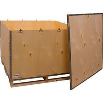 National Corrugate B2352213 Global Industrial 6-Panel Shipping Crate with Lid & Pallet - 48 x 45 x 35 in.