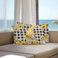 thumbnail image 4 of Outdoor Pillow Cover Gnome Sunflower Yellow Set of 2 Waterproof Throw Pillowcases Floral Leaves Buffalo Plaid Decorative Patio Furniture Pillows for Couch Garden Indoor & Outdoor Use, 4 of 9