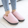thumbnail image 6 of WOTTE Women's Slippers Memory Foam Sole Waffle Knitted Soft Plush Fleece Lined House Shoes Indoor Outdoor Pink, Size 5-5.5, 6 of 7