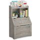 thumbnail image 1 of 493|children's de madera estante de libros con toy organizer: grande chest con lid, perfect para dormitorio o nursery, gris finish, 1 of 8