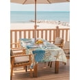 thumbnail image 2 of Outdoor Tablecloth with Umbrella Hole for Patio/Picnic/Party, Teal Blue Coastal Waterproof Table Cloth Rectangle Table Cover Washable, Summer Beach Starfish Shell Coral Nautical Retro (54"x 80"), 2 of 8