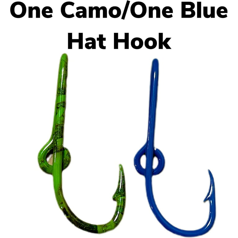 Two Eagle Claw Camo and Blue Fish Hook Hat Pin Camo Fish Hook