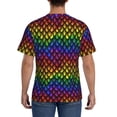 thumbnail image 3 of Vsdgher Dragon Scales Print Men's Dry Fit Mesh Athletic Shirts Moisture Wicking Tennis T-Shirt Tops, 3 of 9