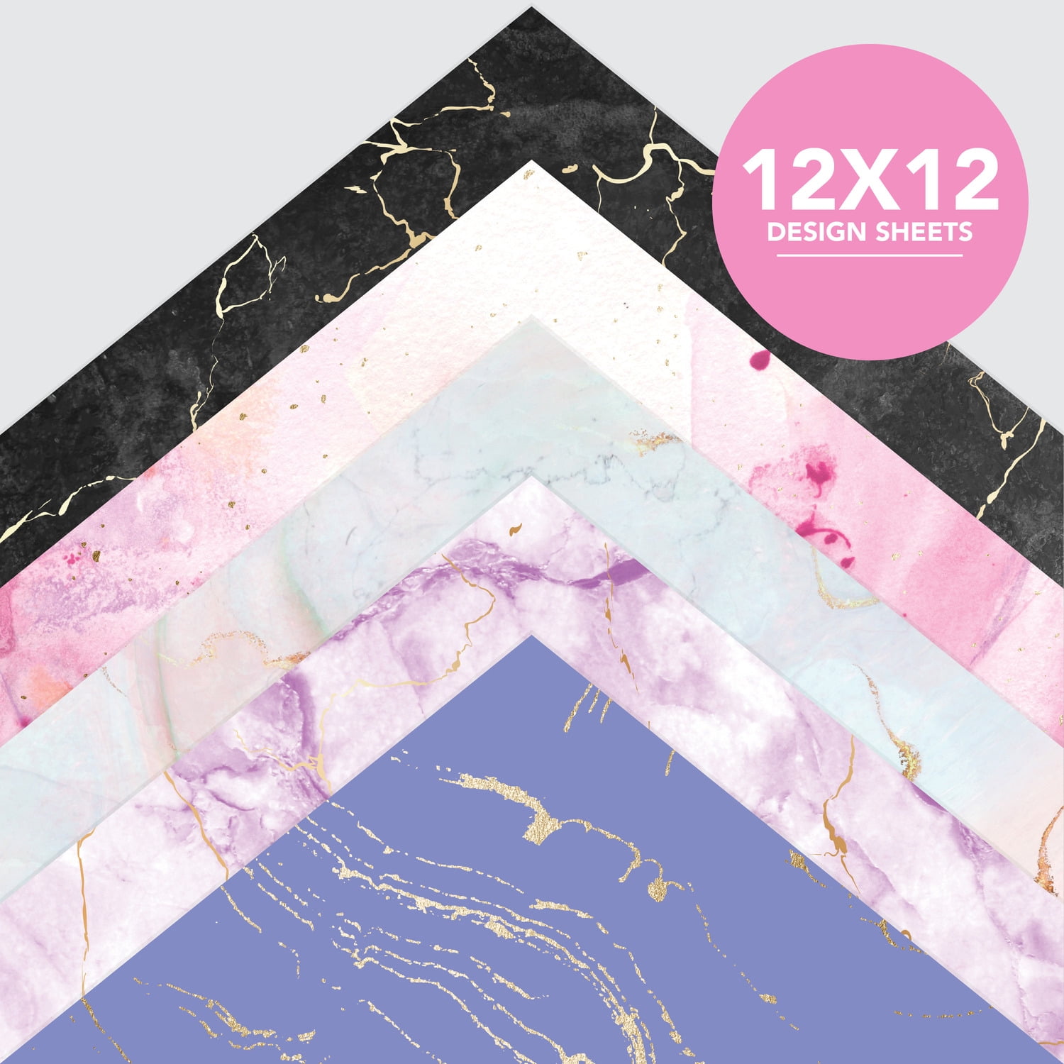 Roobee by Mara Mi Marble Paper Pad 12" x 12" - 24 lb/ 100 GSM, 50 sheets