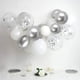 thumbnail image 2 of Juego de globos de fiesta cromados metálicos plateados con cinta plateada para decoraciones de boda, cumpleaños, Baby Shower, 2 of 5