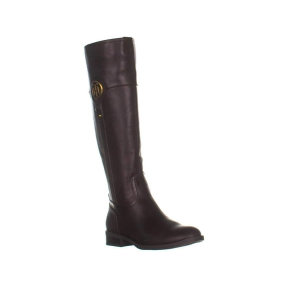 Tommy Hilfiger Womens Ilia4 Round Toe Knee High Riding, Dark Brown, Size 6.5