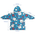 thumbnail image 7 of Blue Stars and Baseballs Pattern Blanket Hoodies for Kids 6-13YR Oversize Wearable Blanket Hoodies for Boys Girls Teens, 7 of 7