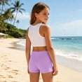 thumbnail image 5 of Girls Pure Color Casual Swim Shorts For Girls – Lightweight Beachwear Bottoms For Sunny Summer Nylon Comfortable Fit With Secure Elastic Waistband, 5 of 6