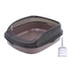 thumbnail image 3 of Caja de arena para gatos, suministros para mascotas, inodoro para gatos, semicerrado, arenero grande, parte superior abierta para mascotas marrón medio, 3 of 9