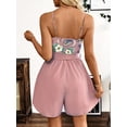 thumbnail image 3 of Elegant Women'S Floral Print Sleeveless Romper with Bow Detail - Chic Polyester Midi Dress Jumpsuit, Machine Washable, Non-Sheer, 3 of 4