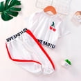 thumbnail image 3 of LNMQLPDBS Toddler Sets for Girls Cherry Graphic Letters Printed Short Sleeve Crewneck T-Shirt & Loose Elastic Waist Pants 2pcs Outfits Baby Girl Clothes Kids Casual Sport Set for Spring Summer, 3 of 6
