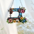 thumbnail image 6 of HuiXinOu Sewing Machine Acrylic Wall Decor, Flat Hanging Craft Room Art, Gift for Tailor, Seamstress, 8 Inch Decorative Pendant with Ribbon, 6 of 6