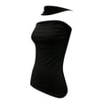 thumbnail image 4 of Womens Fashion Camisole Top Elegant Off Shoulder Neck Sleeveless Tank Tunic Blouse for Casual Streetwear Halter Neck T Shirt Black M, 4 of 7
