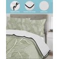 thumbnail image 4 of Summer Palm Leaf Twin XL Size Down Alternative Comforter, Lightweight Comforter Quilt Bedding Set with Pillow Shams Green Tropical Bloom Silhouettes All Seasons Bed Comforter Duvet Insert 68"x98", 4 of 7