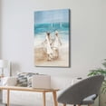 thumbnail image 5 of HFDF Coastal Pictures Canvas Wall Art: Beach Lady & Bicycle Artwork Blue Ocean Sailboat Painting Seascape Nautical Scenes Print on Canvas for Living room 20x24inch Framed, 5 of 6