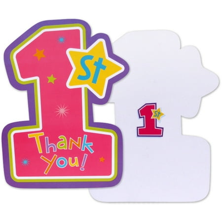 1st Birthday Hugs & Stitches Thank You Notes w/ Envelopes (8ct)