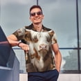 thumbnail image 4 of Balery Cow With Butterflies Camisa Polo de Hombre con Estampado, de Manga Corta y Tejido Medio, Camisa Tipo Golf Polo-3X-Large, 4 of 6