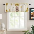 thumbnail image 3 of Kitchen Valances for Window, Country Pig Sunflower Light Filtering Rod Pocket Valance Curtain, Summer Floral Leaf Animal Retro Linen &nbsp;Short Curtains Window Topper for Bedroom Living Room 42x12in, 3 of 9