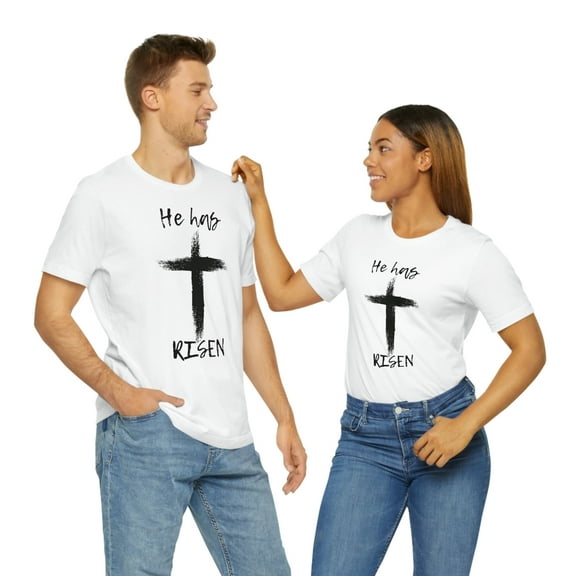 Women & Men's Jersey Short Sleeve Shirt | He Has Risen - Perfect Easter Tee