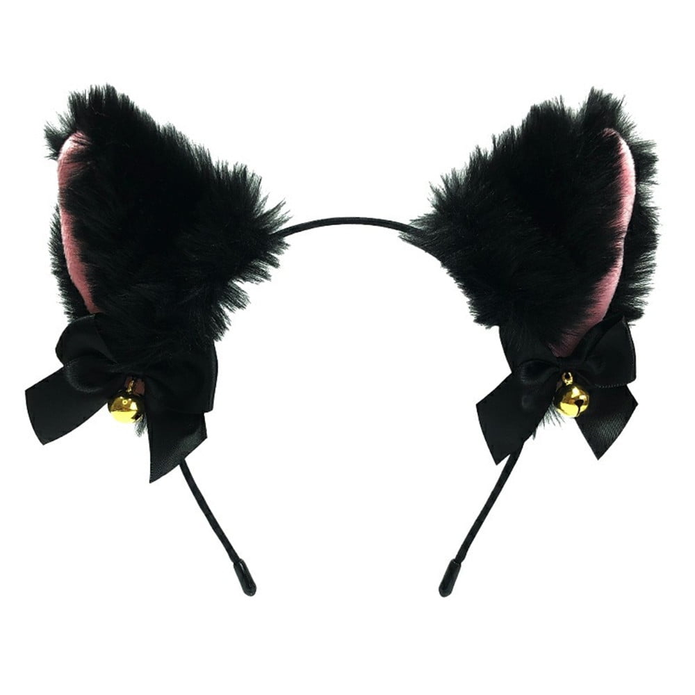 Cat Ear Rabbit Headband Lace Fluffy Feather Hairband Costume Fancy Cosplay Party 