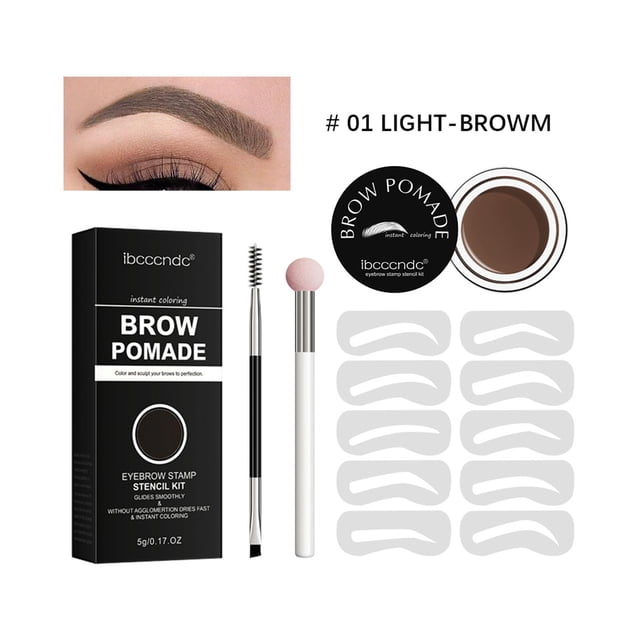 Juego de modelado de cejas, y niñas a prueba de sudor, 10 tarjetas de cejas, maquillaje con cepillos para cejas, juego de plantillas de sello de Marrón claro Fernando Modelado de cejas