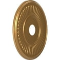 thumbnail image 2 of Ekena Millwork 19"OD x 3 1/2"ID x 1"P Berkshire Thermoformed PVC Ceiling Medallion (Fits Canopies up to 8 3/8"), Bright Coat Gold, 2 of 10