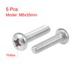 thumbnail image 2 of Unique Bargains M8x35mm Machine Screws Pan Phillips Cross Head Screw Fasteners Bolts 5Pcs, 2 of 3