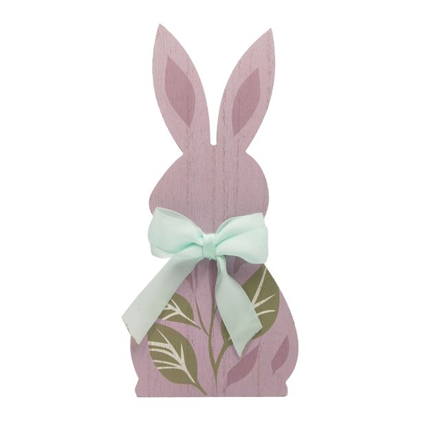 Decoración conejito de Pascua. Exquisita decoración de madera con forma de conejo para el hogar, para Pascua, para regalo. C