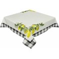 thumbnail image 4 of Rectangle/Square/Round Waterproof Tablecloths 60x60 Inch, Summer Lemon Polyester Table Cloth Table Cover Tabletop Decorations for Wedding Buffet Party Dinner Farm Black and White Buffalo Plaid, 4 of 6