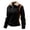 Black, variant on Color Block Women's Hoodie Long Sleeve Collar Zip Up Fleece Pullover Lined Relax Fit Fall Fashion Sweatshirt