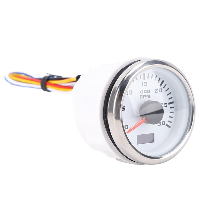 52mm Tachometer, Water Proof 0 - 3000 RPM Outboard Tachometer, Boat Tachometer Gauge with Hour Meter, 7 Color Backlit RPM Gauge for Gas Engines, Easy Installation