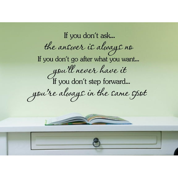 if you don't ask, Vinyl Wall Art Vinyl wall art Inspirational quotes and saying home decor decal sticker