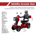 thumbnail image 3 of QEEKA Mobility Scooter,4 Wheels Mobility Scooter for Adults Seniors, Electric Folding Wheelchair Device for Travel,3-Speed Travel Long,Red, 3 of 11