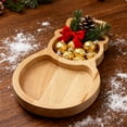 thumbnail image 4 of Musbetu Christmas Snowman Tree Wood Serving Tray Compartment Snack Platter for Holiday Parties Home Decor Festive Display Dish, 4 of 7