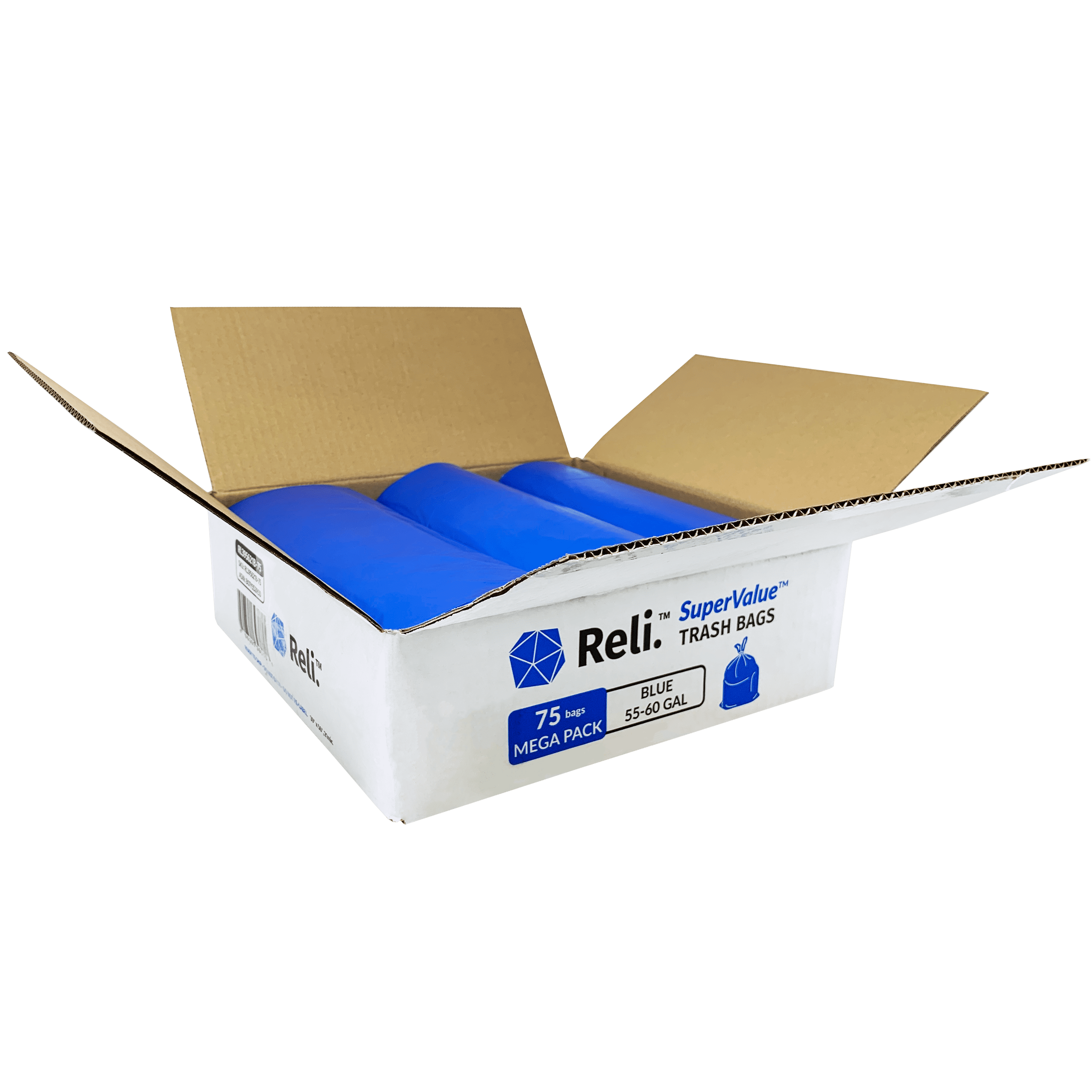 Reli. 2-4 Gallon Trash Bags, Small Recycling Blue Garbage Bags