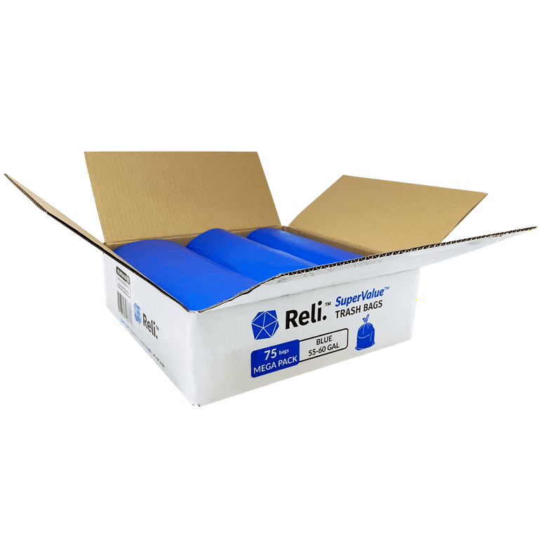 Reli. 45 Gallon Recycling Bags (100 Bags) Blue Large Recycle Trash