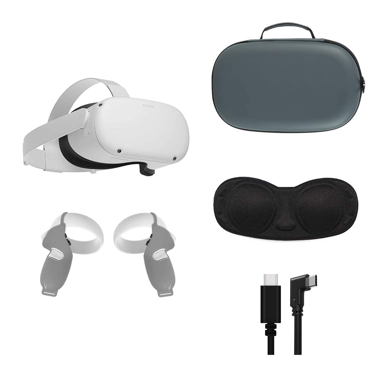 PC/タブレット PC周辺機器 2021 Oculus Quest 2 All-In-One VR Headset 128GB, Touch Controllers, Glasses  Compatible, 3D Audio, Mytrix Carrying Case, Link Cable (3M), Gray Grip 