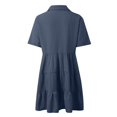 thumbnail image 4 of HNMKIU Shirt Collar Flared Hem A Line Dresses for Women Button Down Casual Loose Fit Summer Dress for Women Grey,M, 4 of 4